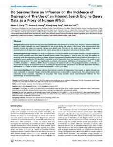 Do Seasons Have an Influence on the Incidence of ... - ReyLab