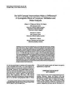 Do Self-Concept Interventions Make a Difference? A ... - CiteSeerX