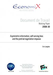 Document de Travail - EconomiX