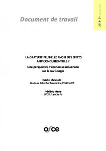 Document de travail - OFCE - Sciences Po