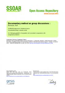 Documentary Method and Group Discussions - SSOAR