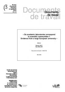 Documents de travail - UMR 7522