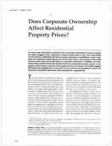 Does corporate ownership affect residential property