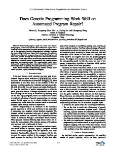 Does Genetic Programming Work Well on Automated Program Repair?