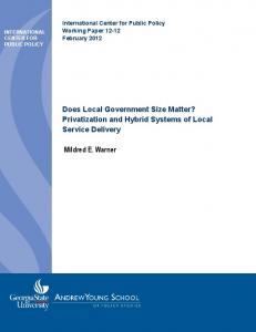 Does Local Government Size Matter? Privatization and Hybrid ...