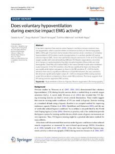 Does voluntary hypoventilation during exercise impact ... - SpringerPlus