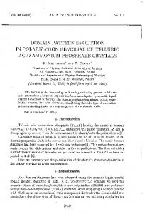 DOMAIN PATTERN EVOLUTION IN POLARIZATION REVERSAL OF ...