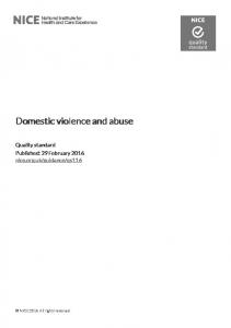 Domestic violence and abuse - NICE