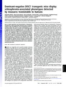 Dominant-negative DISC1 transgenic mice display schizophrenia ...