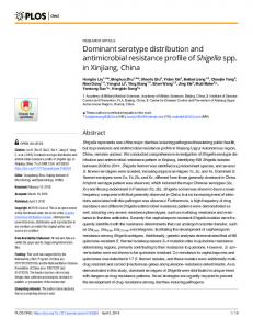 Dominant serotype distribution and antimicrobial resistance ... - PLOS