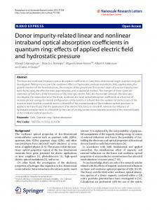 Donor impurity-related linear and nonlinear intraband optical ...