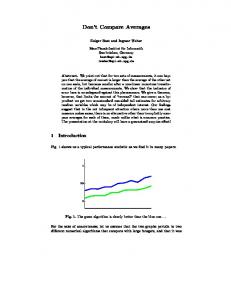 Don't Compare Averages