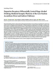 Dopamine Receptors Differentially Control Binge Alcohol Drinking ...