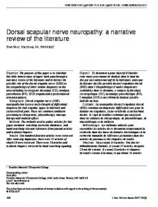 Dorsal scapular nerve neuropathy