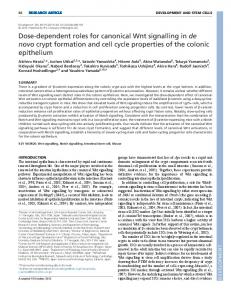 Dose-dependent roles for canonical Wnt signalling in ... - Development