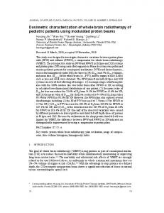 Dosimetric characterization of whole brain ... - Wiley Online Library