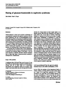 Dosing of glucocorticosteroids in nephrotic syndrome - Springer Link