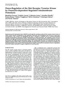 Down-Regulation of the Met Receptor Tyrosine Kinase by Presenilin ...