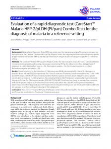 Download PDF - Malaria Journal - BioMed Central