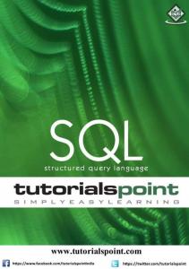 Download SQL Tutorial (PDF Version) - Tutorials Point