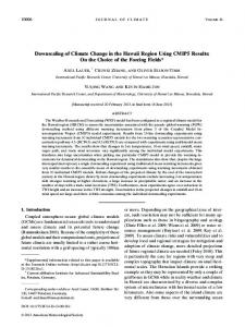 Downscaling of Climate Change in the Hawaii Region ... - AMS Journals