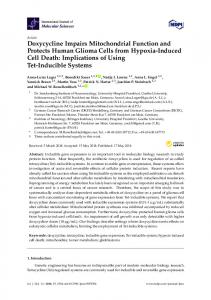 Doxycycline Impairs Mitochondrial Function and Protects ... - MDPI