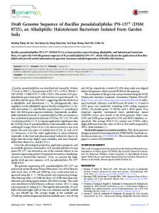 Draft Genome Sequence of Bacillus ... - Semantic Scholar