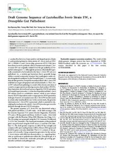 Draft Genome Sequence of Lactobacillus brevis ... - BioMedSearch