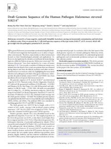 Draft Genome Sequence of the Human Pathogen Halomonas ...