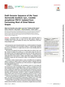 Draft Genome Sequence of the Yeast Starmerella