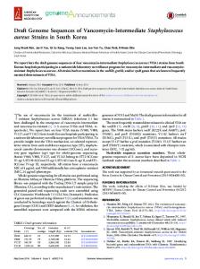 Draft Genome Sequences of Vancomycin