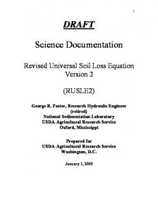 DRAFT Science Documentation - USDA ARS