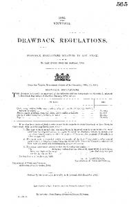 DRAWBACK REGULATIONS. - Parliament of Victoria