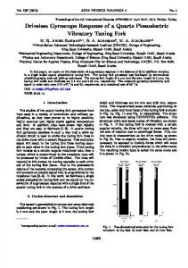 Driveless Gyroscope Response of a Quartz Piezoelectric Vibratory ...