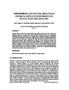 droidswan: detecting malicious - AIRCC