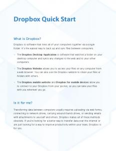 Dropbox Quick Start