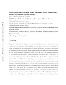 Drosophila embryogenesis scales uniformly across temperature in ...