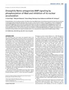 Drosophila Nemo antagonizes BMP signaling by ... - Development