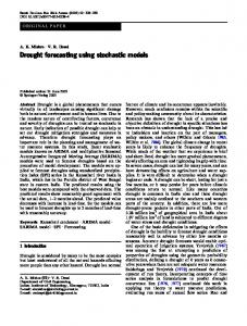 Drought forecasting using stochastic models - Semantic Scholar