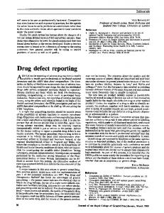 Drug defect reporting - Europe PMC