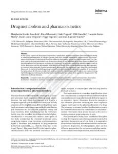 Drug metabolism and pharmacokinetics