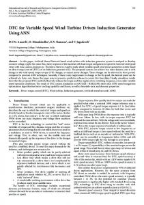 DTC for Variable Speed Wind Turbine Driven