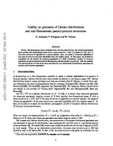 Duality on geodesics of Cartan distributions and sub-Riemannian