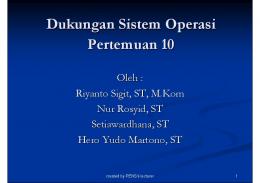 Dukungan Sistem Operasi Pertemuan 10