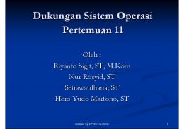 Dukungan Sistem Operasi Pertemuan 11