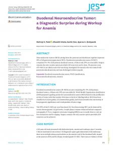 Duodenal Neuroendocrine Tumor: a Diagnostic Surprise during