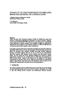 durability of fibre reinforced polymer (frp) wraps ... - University of Toronto