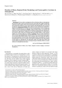 Duration of Illness, Regional Brain Morphology and Neurocognitive ...