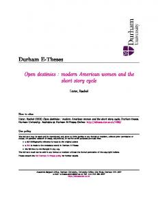 Durham E-Theses - Durham University