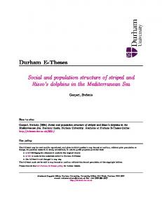 Durham E-Theses Social and population structure of ...